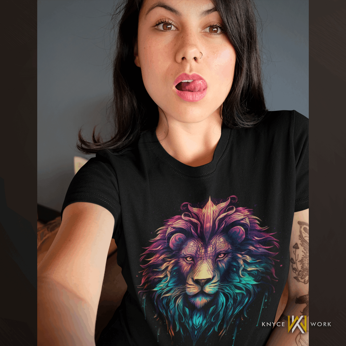Abstract Lion Art Tee