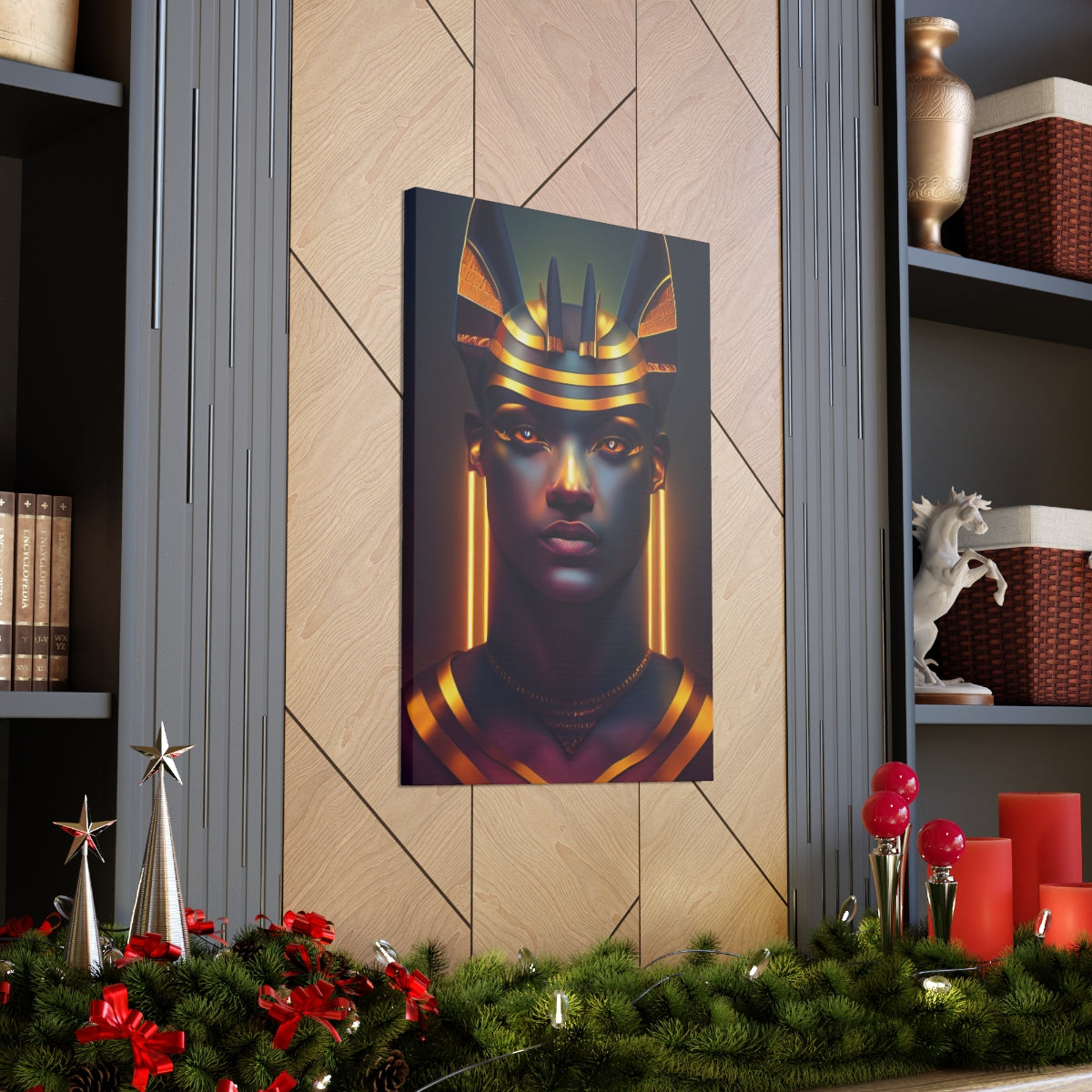 Humanoid Anubis Canvas Wraps
