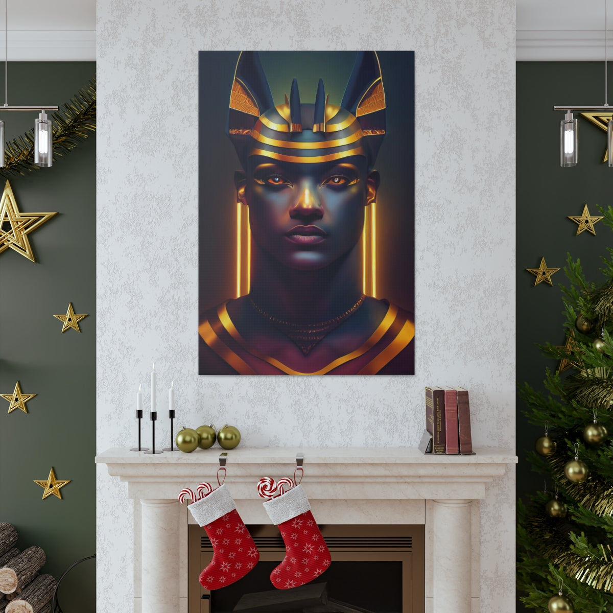 Humanoid Anubis Canvas Wraps