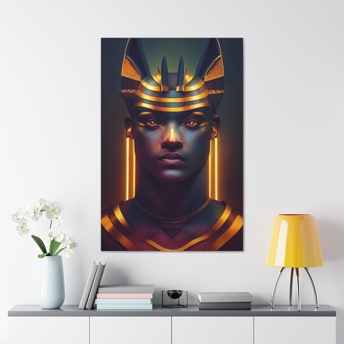 Humanoid Anubis Canvas Wraps