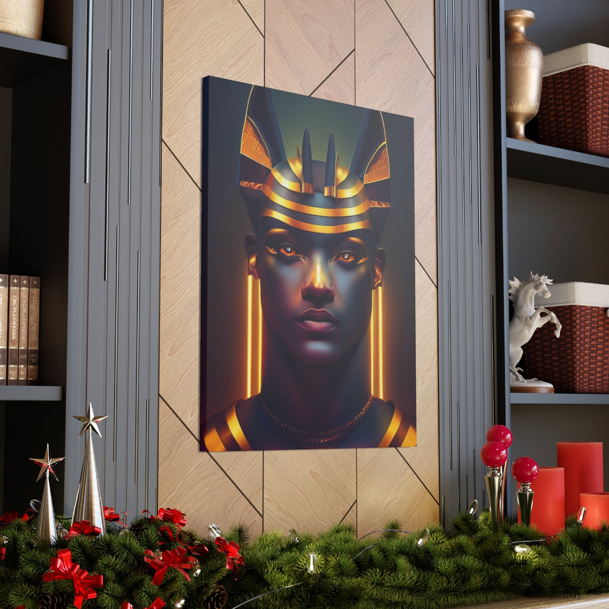 Humanoid Anubis Canvas Wraps