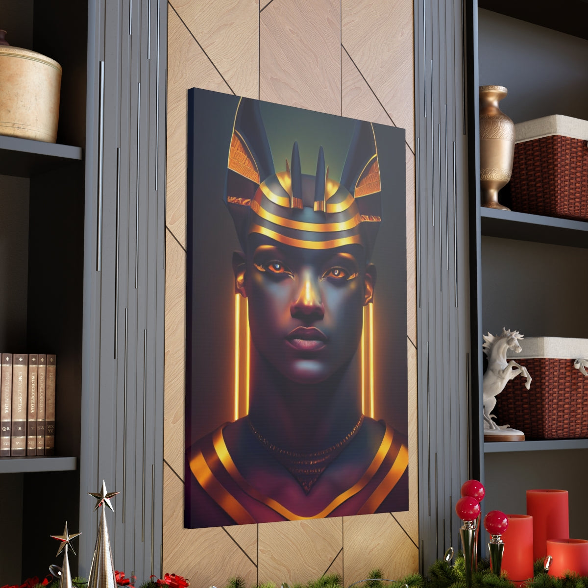 Humanoid Anubis Canvas Wraps