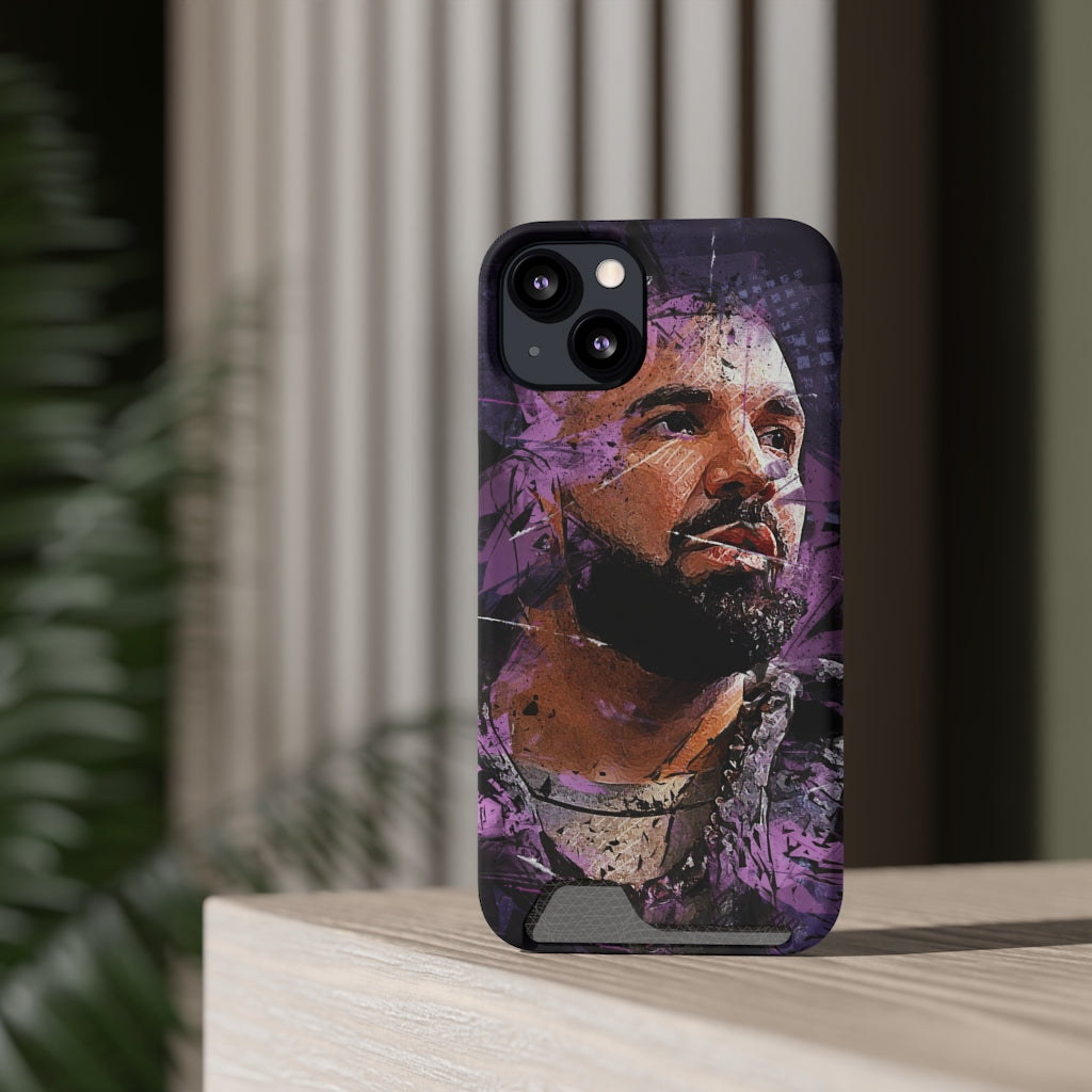 Drizzy Abstract Art Phone Case (w/ Card Holder)