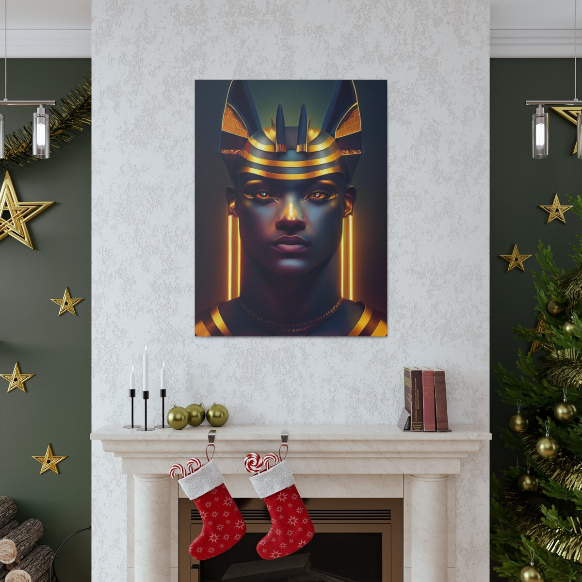 Humanoid Anubis Canvas Wraps