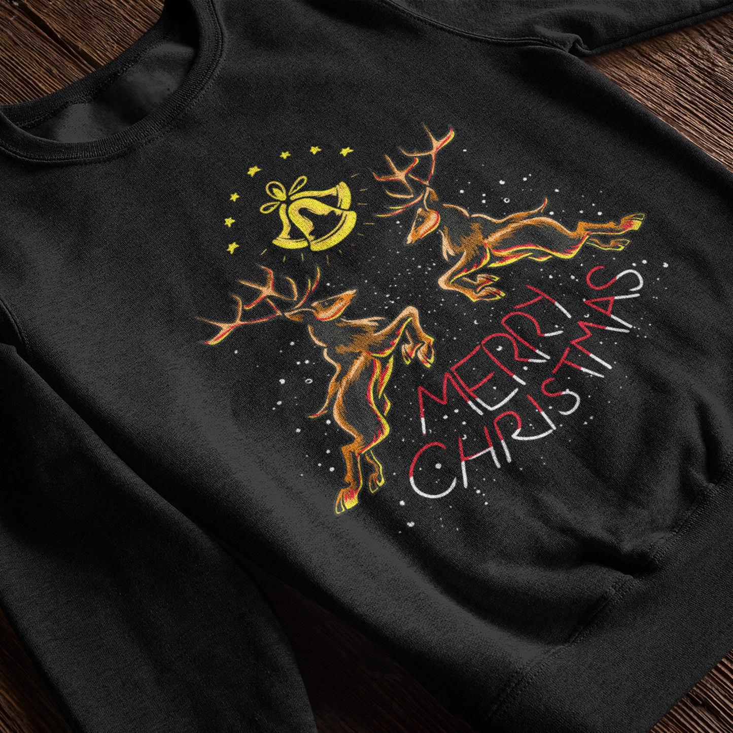 Merry Christmas Reindeer Crewneck Sweatshirt