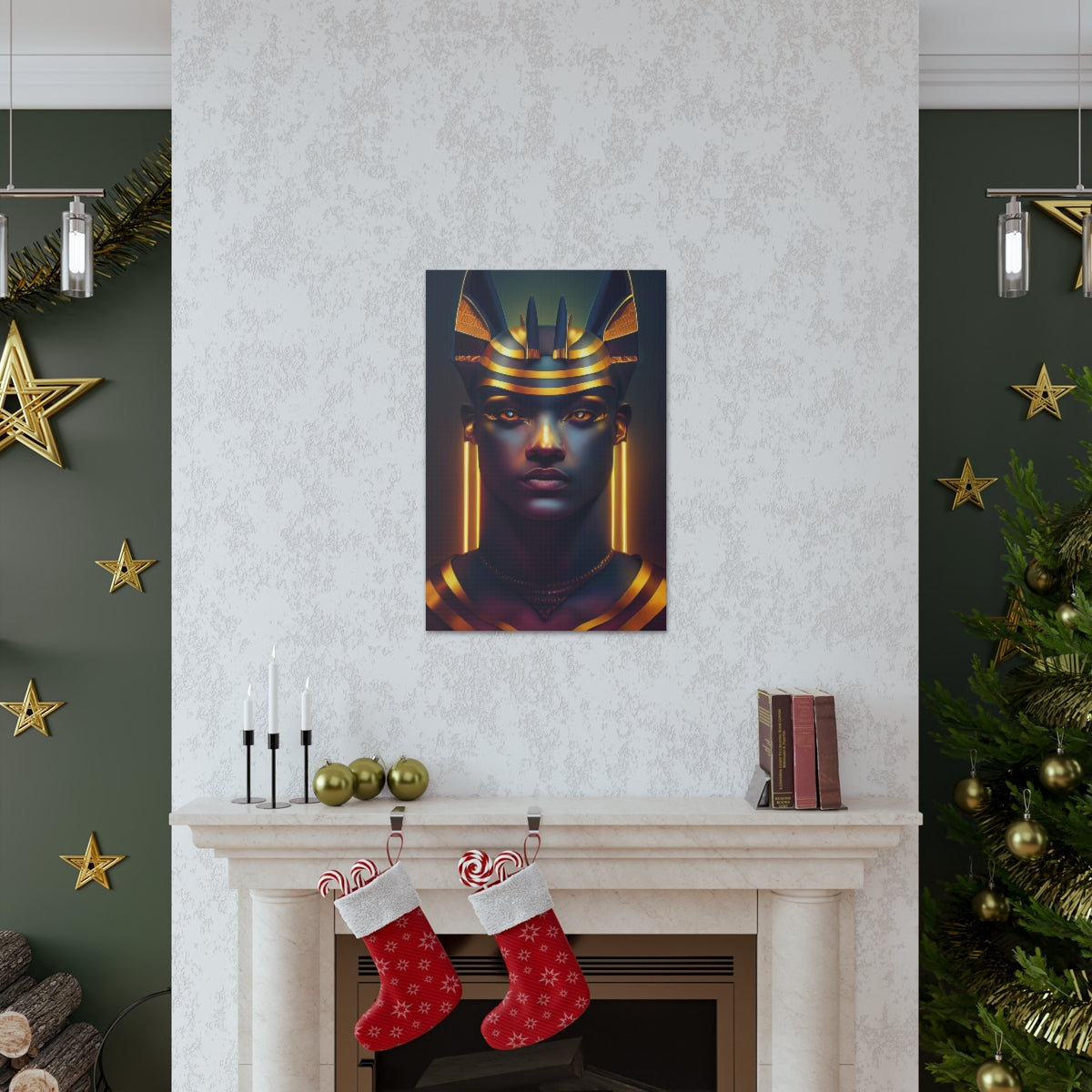 Humanoid Anubis Canvas Wraps