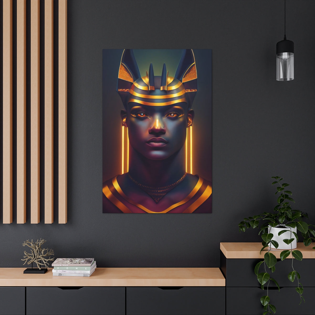 Humanoid Anubis Canvas Wraps