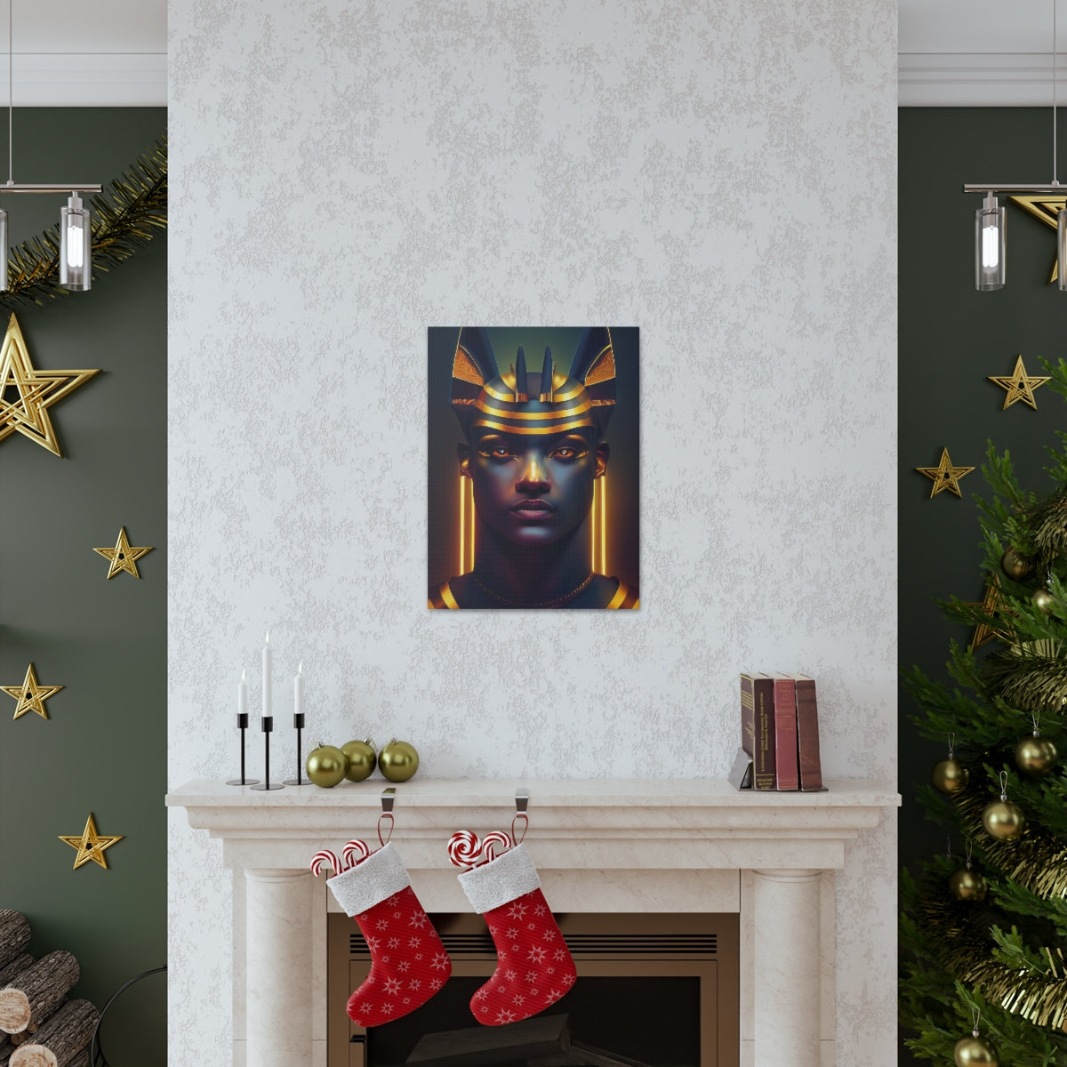 Humanoid Anubis Canvas Wraps