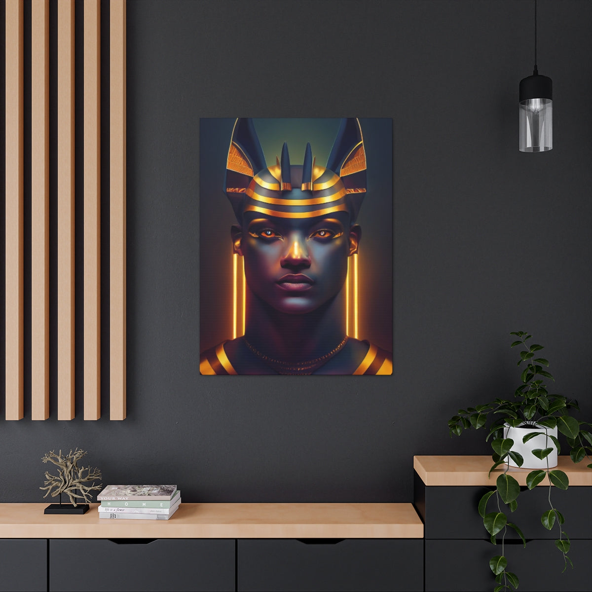 Humanoid Anubis Canvas Wraps