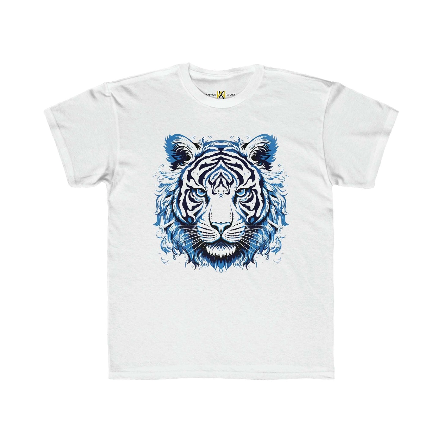 Blu Flame White Tiger Kids Tee