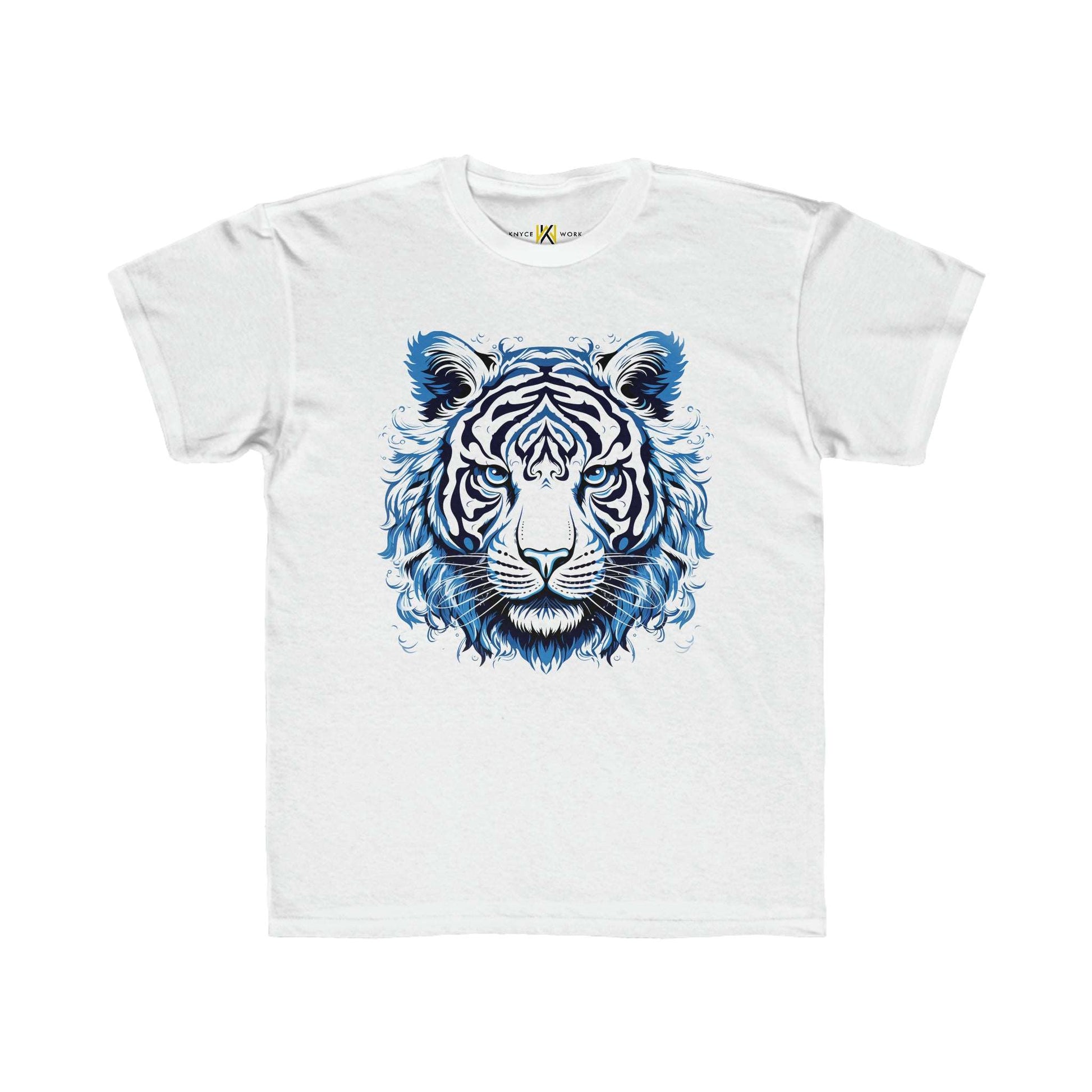 Blu Flame White Tiger Kids Tee