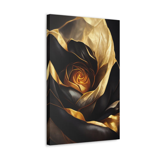Royal Black Rose Canvas Wraps