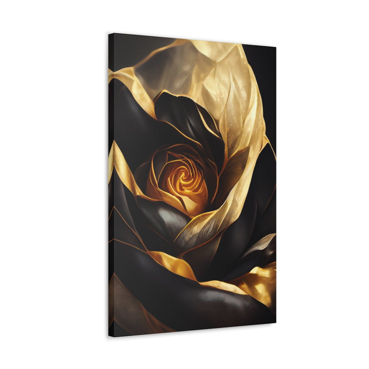 Royal Black Rose Canvas Wraps