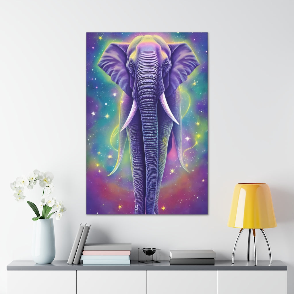 Cosmic Elephant Canvas Wrap